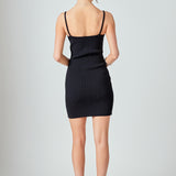 Rhinestone Bow Knit Dress