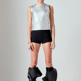 Metallic Ribbed Sleeveless Top
