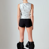 Metallic Ribbed Sleeveless Top