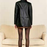 High-Waisted A-Line Pleated PU Skort