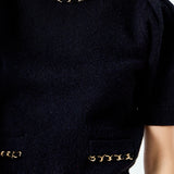 Puff Chain Detailed Knit Top