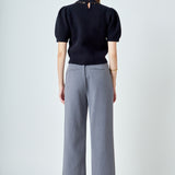 Puff Chain Detailed Knit Top