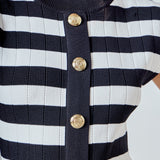 Mock Neck Striped Mini Dress