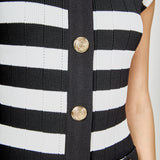 Mock Neck Striped Mini Dress