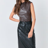 Faux Leather Bodysuit