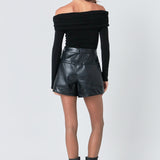 Off Shoulder Shirring Detail Top