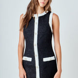 Tweed Sleeveless Mini Dress