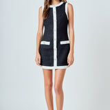 Tweed Sleeveless Mini Dress
