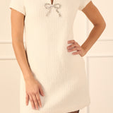 Bow Embellished Mini Dress