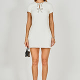 Bow Embellished Mini Dress