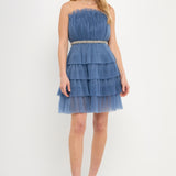 Tulle Tiered Mini with Jeweled Belt