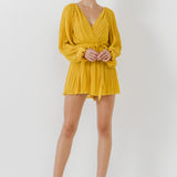 Pleated Surplice Romper