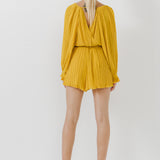 Pleated Surplice Romper