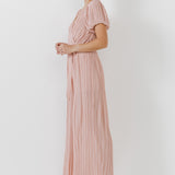 Pleated Surplice Jumpsuit