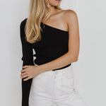 ENDLESS ROSE - Puff Sleeve One Shoulder Top - TOPS available at Objectrare