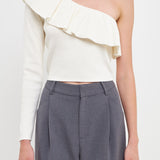 One Shoulder Top With Ruffle