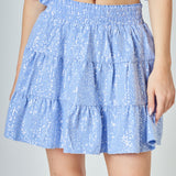 Sequins Ruffled Mini Skirt
