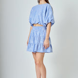 Sequins Ruffled Mini Skirt