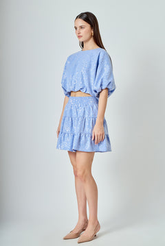 Sequins Ruffled Mini Skirt