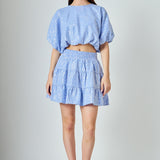 Sequins Ruffled Mini Skirt