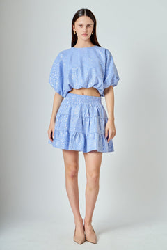 Sequins Ruffled Mini Skirt