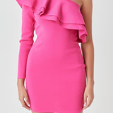 One Shoulder Knitted Mini Dress