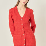 Textured Button Down Dress