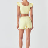 Puff Sleeve Crop Top