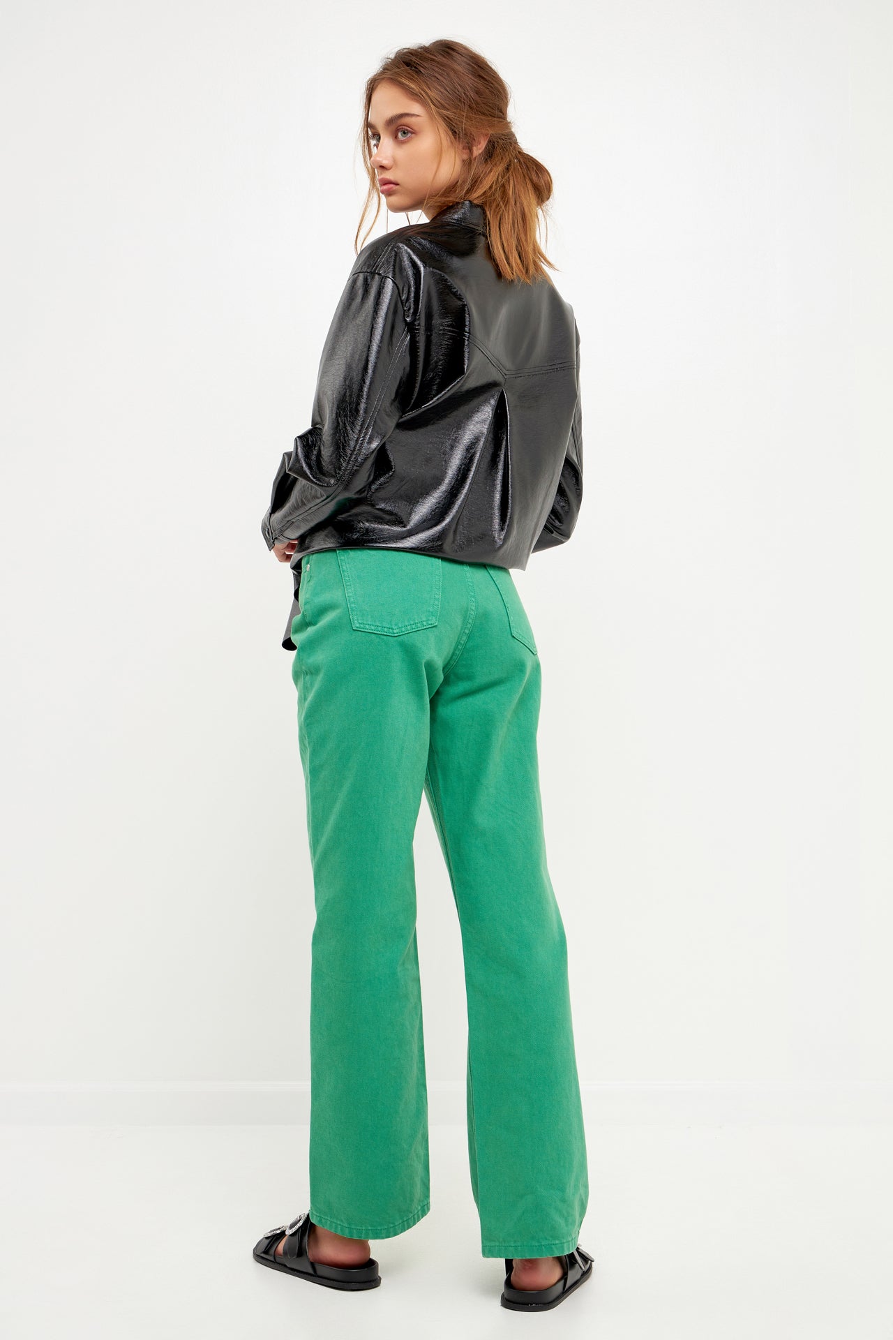 GREY LAB-Color Full Length Wide Leg Jean-JEANS available at Objectrare