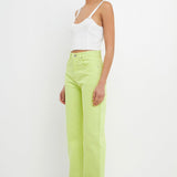 Color Full Length Wide Leg Jean