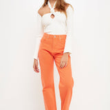 Color Full Length Wide Leg Jean