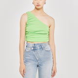 Ruched One Shoulder Crop Top