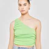 Ruched One Shoulder Crop Top