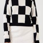 GREY LAB-Checkerboard Knit Sweater-SWEATERS & KNITS available at Objectrare