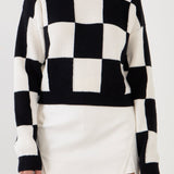 GREY LAB-Checkerboard Knit Sweater-SWEATERS & KNITS available at Objectrare