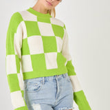 GREY LAB-Checkerboard Knit Sweater-SWEATERS & KNITS available at Objectrare