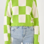 GREY LAB-Checkerboard Knit Sweater-SWEATERS & KNITS available at Objectrare