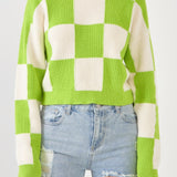 GREY LAB-Checkerboard Knit Sweater-SWEATERS & KNITS available at Objectrare