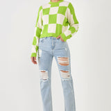 GREY LAB-Checkerboard Knit Sweater-SWEATERS & KNITS available at Objectrare