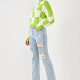 GREY LAB-Checkerboard Knit Sweater-SWEATERS & KNITS available at Objectrare