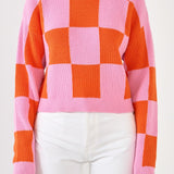 Checkerboard Knit Sweater