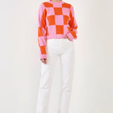 Checkerboard Knit Sweater