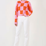 Checkerboard Knit Sweater