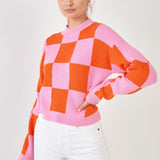 Checkerboard Knit Sweater