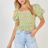 Floral Smocked Top