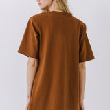 Shoulder Pad T-Shirt Dress