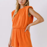 Pleated Sleeveless Romper