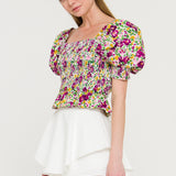 Floral Smocked Top