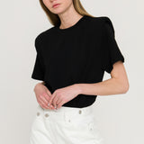 Shoulder Padded Short Sleeve T-Shirt