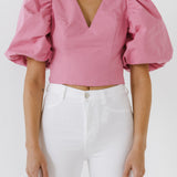 Exaggerated Sleeve Crop Top